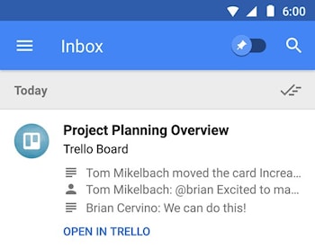 Новые возможности Google Inbox