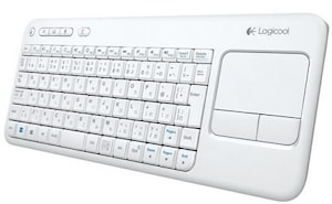 Белоснежная Logitech Wireless Touch Keyboard K400  