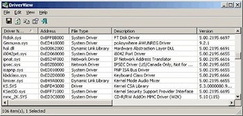 DriverView - список драйверов  