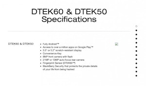 BlackBerry DTEK60: особенности и характеристики  