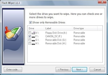 Flash Wiper: удаление файлов  